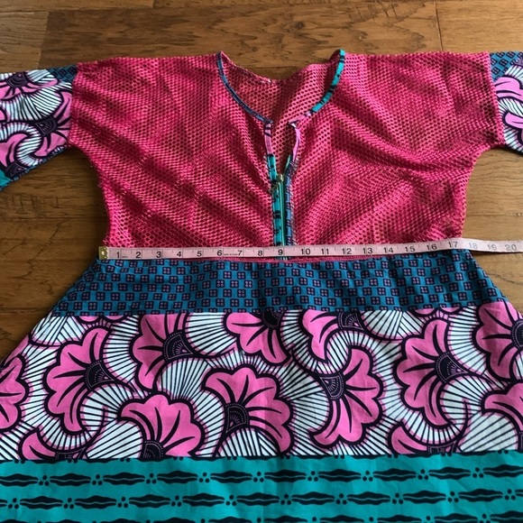 Colorful Mesh African Print Dress - Picture 11 of 14